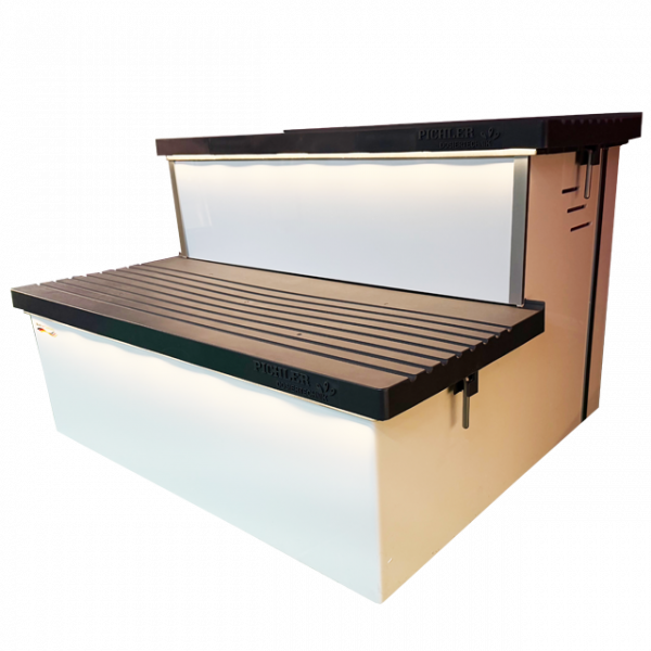 Dosiertreppe signalweiß RAL9003, inkl. WPD-A4 mini pH/Redox + WLAN Modul